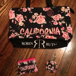 Bag, small zipper bag and keychain mirror